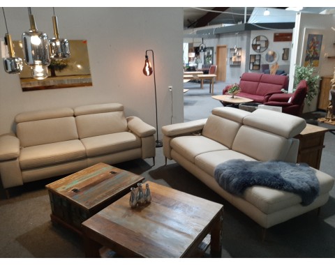 Moderne Leder Garnitur „OR Concept“ 3er Sofa und Recamiere